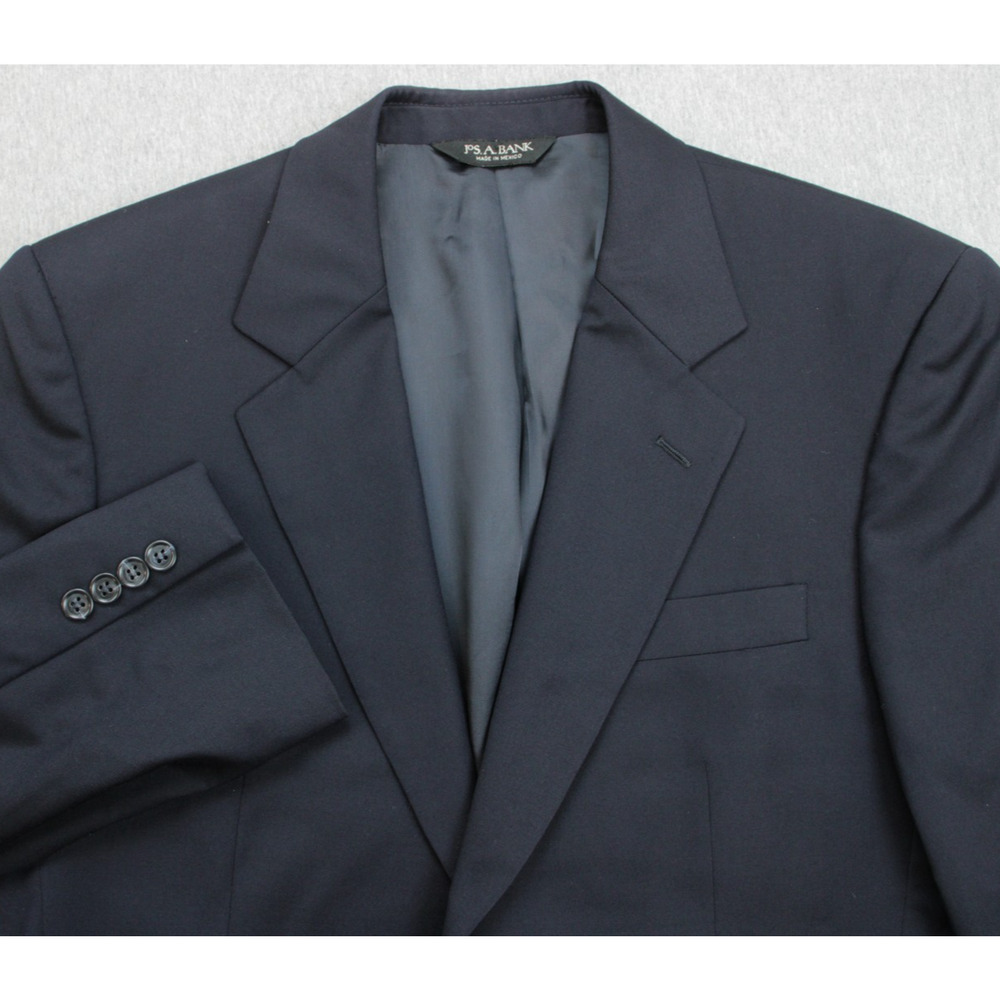 Jos A Bank Blazer Mens 38R Navy Blue 100% Wool Signature 2 Buttons